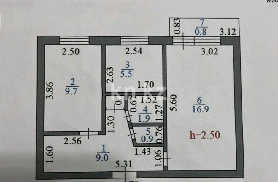 Продажа 2-комнатной квартиры, 44.6 м² в Астане - фото 7