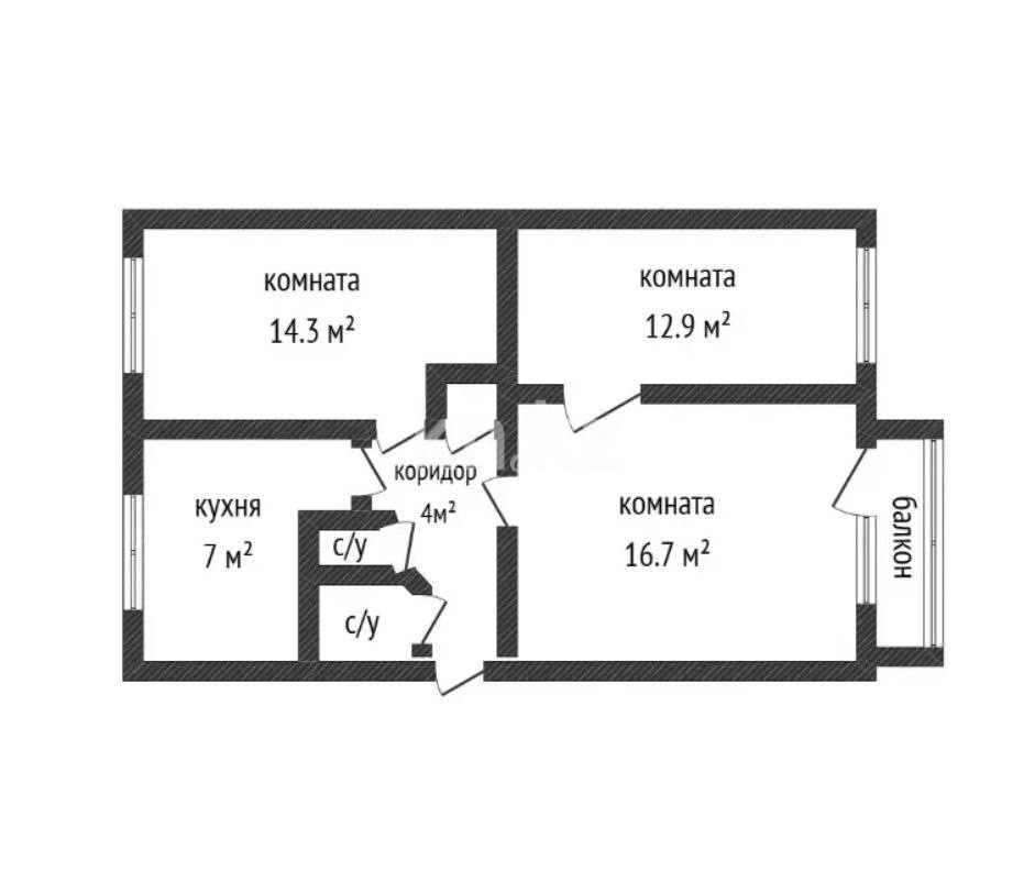 Продажа 3-комнатной квартиры, 58.2 м² в Костанае - фото 10