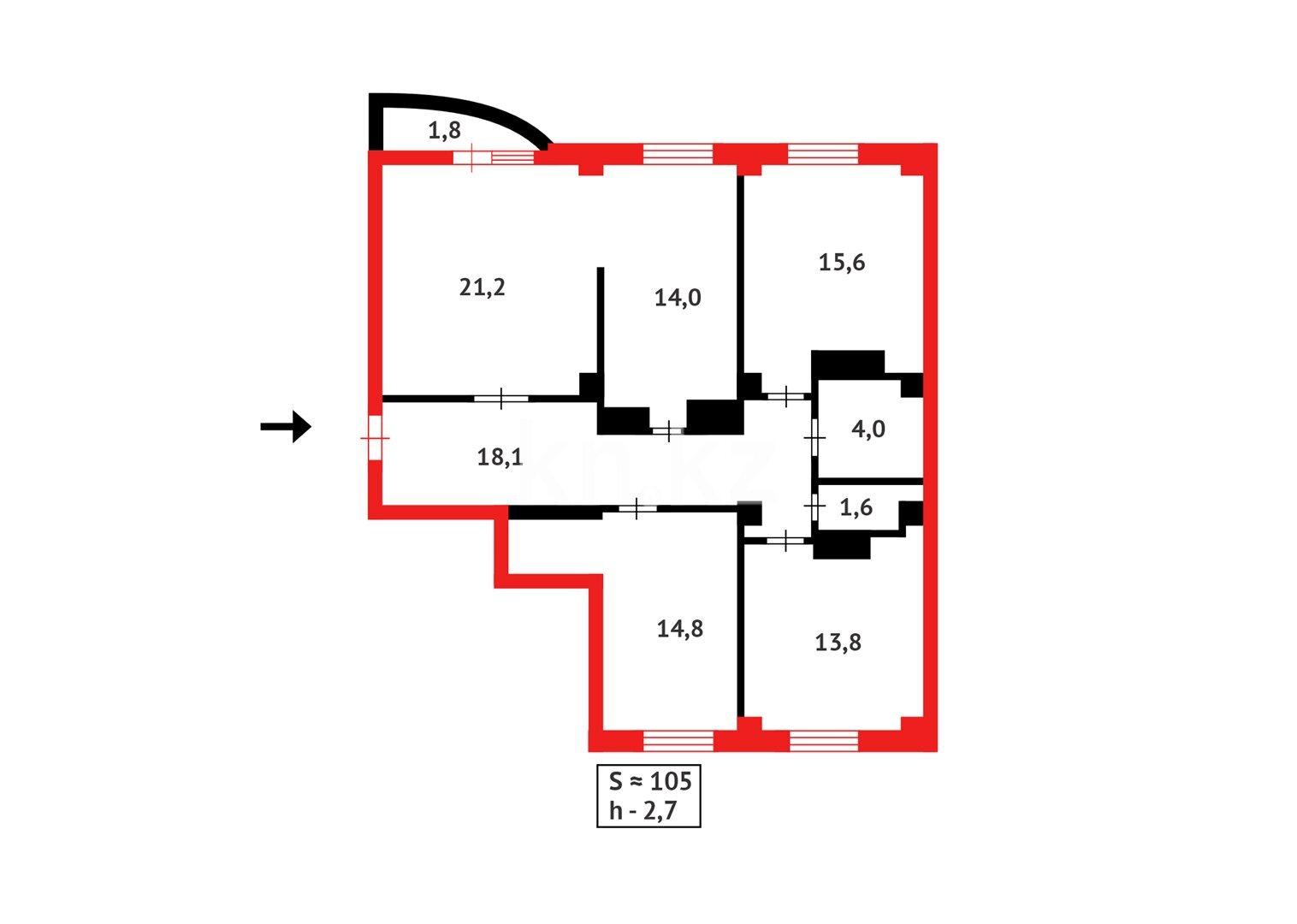 Продажа 4-комнатной квартиры, 105 м² в Астане - фото 17