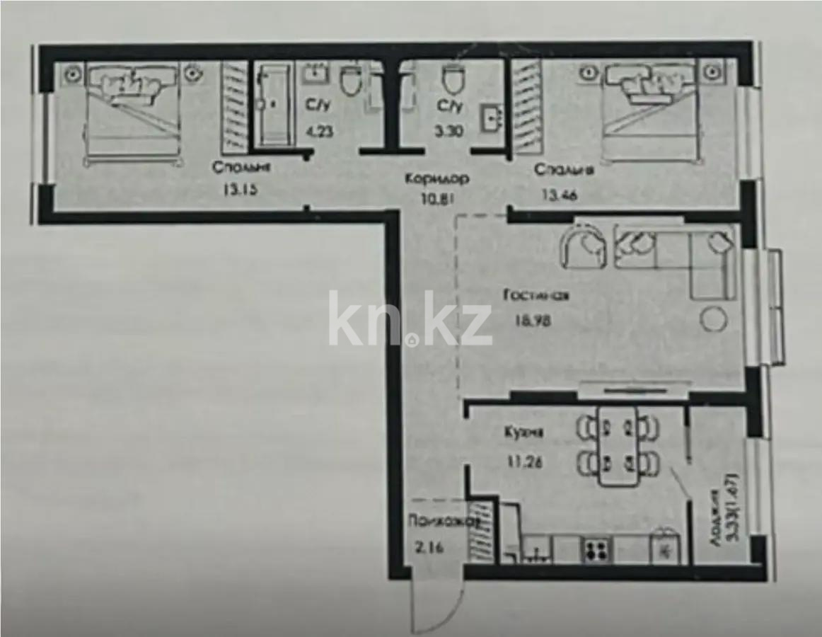 Продажа 3-комнатной квартиры, 80 м² в Алматы