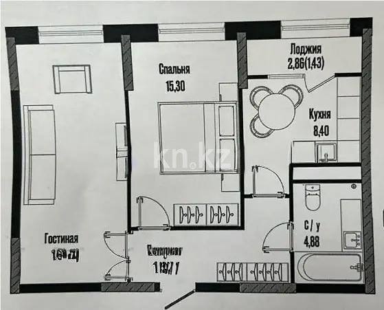 Продажа 2-комнатной квартиры, 59 м² в Астане - фото 5