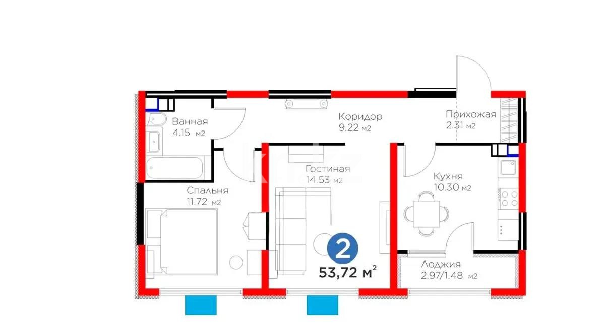 Продажа 2-комнатной квартиры, 54 м², ул. Байге, дом  12а в Алматы - фото 3