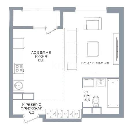 Продажа 1-комнатной квартиры, 42 м², ул. Сатпаева, дом  90/55б в Алматы