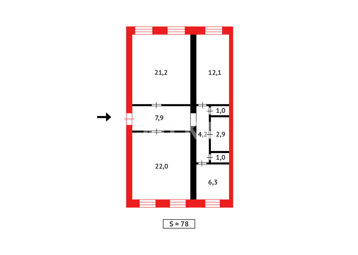 Продажа 3-комнатной квартиры, 77 м², ул. Шахтёрская, дом  45 в Сарани - фото 12