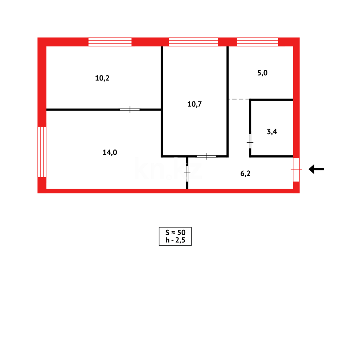 Продажа 3-комнатной квартиры, 49 м² в Караганде - фото 15