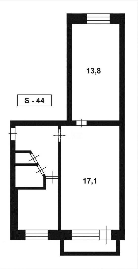 Продажа 2-комнатной квартиры, 44 м², мкр. Восток-2 в Караганде - фото 11