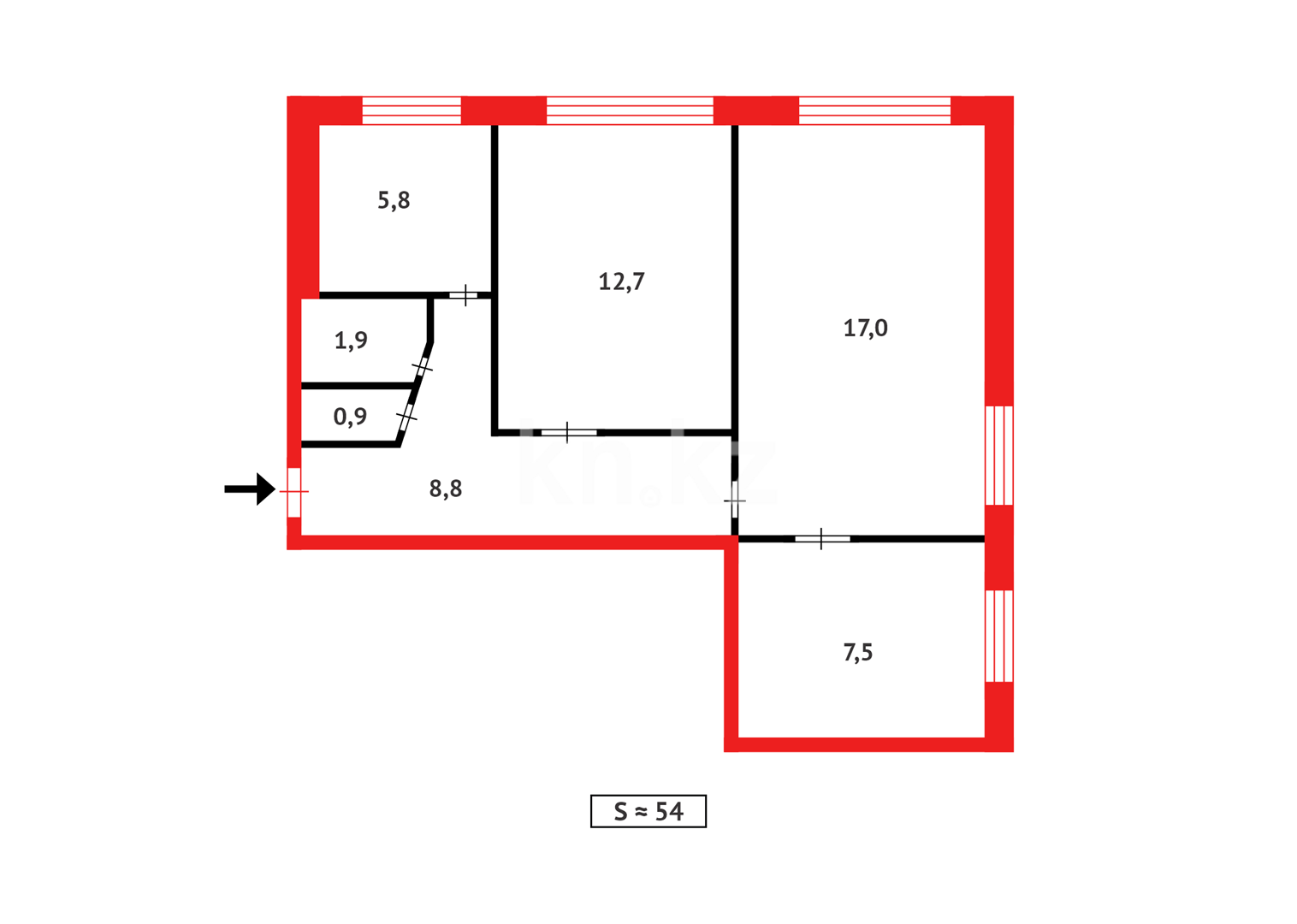 Продажа 3-комнатной квартиры, 54 м² в Темиртау - фото 14