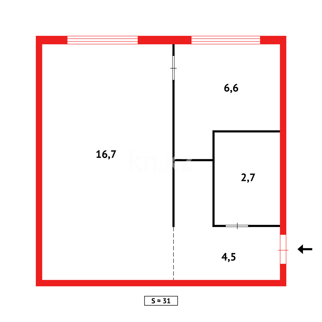 Продажа 1-комнатной квартиры, 31 м² в Караганде - фото 6