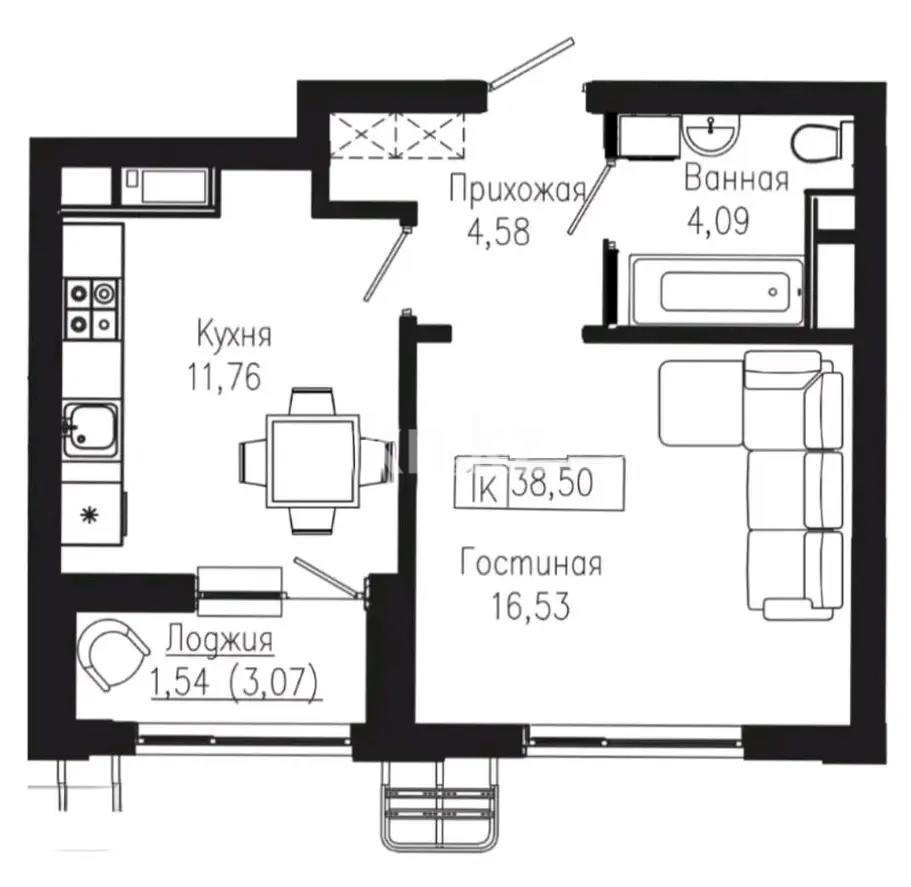 Продажа 1-комнатной квартиры, 40 м² в Астане - фото 4