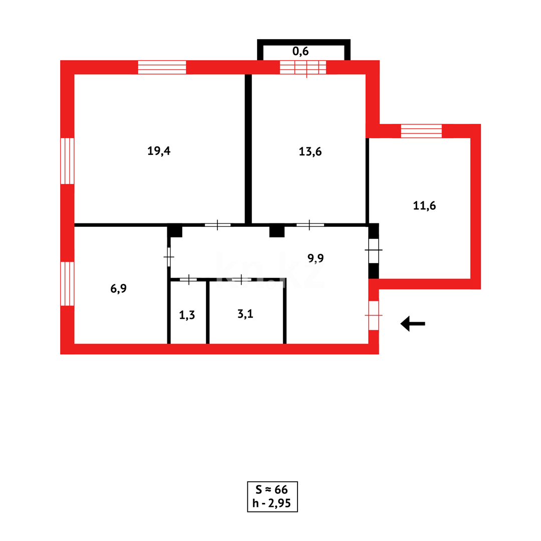 Продажа 3-комнатной квартиры, 66 м², ул. Ауэзова в Абае - фото 9