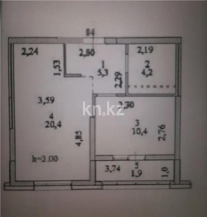 Продажа 1-комнатной квартиры, 42.2 м² в Астане