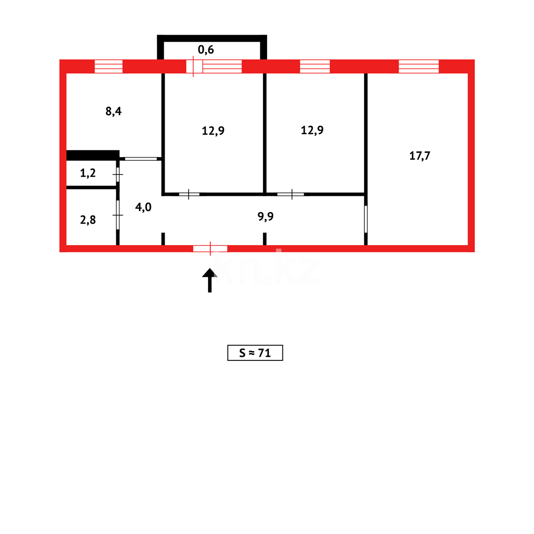 Продажа 3-комнатной квартиры, 69 м² в Темиртау - фото 15