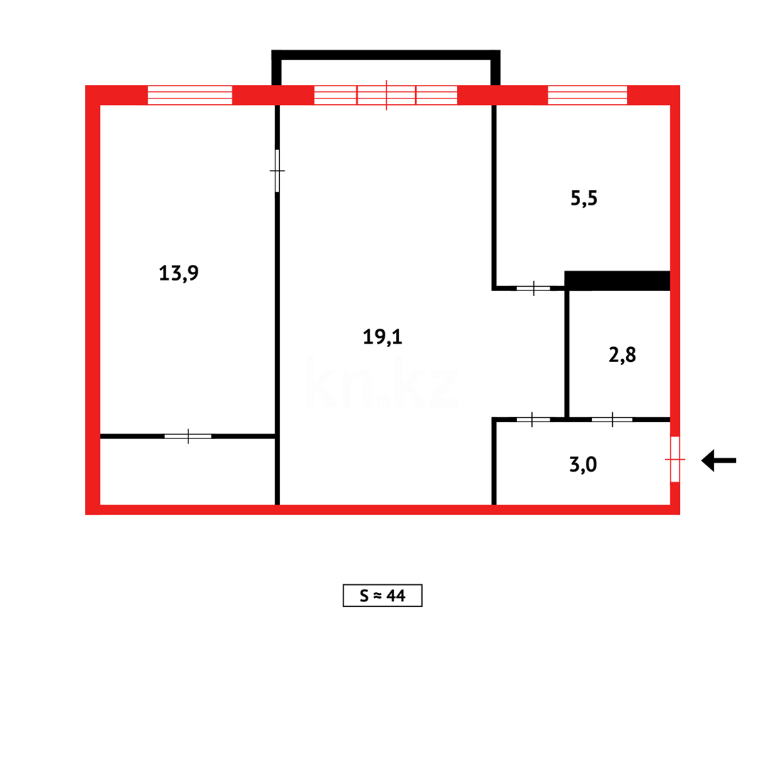 Продажа 2-комнатной квартиры, 46 м², пр. Момышулы в Темиртау - фото 9