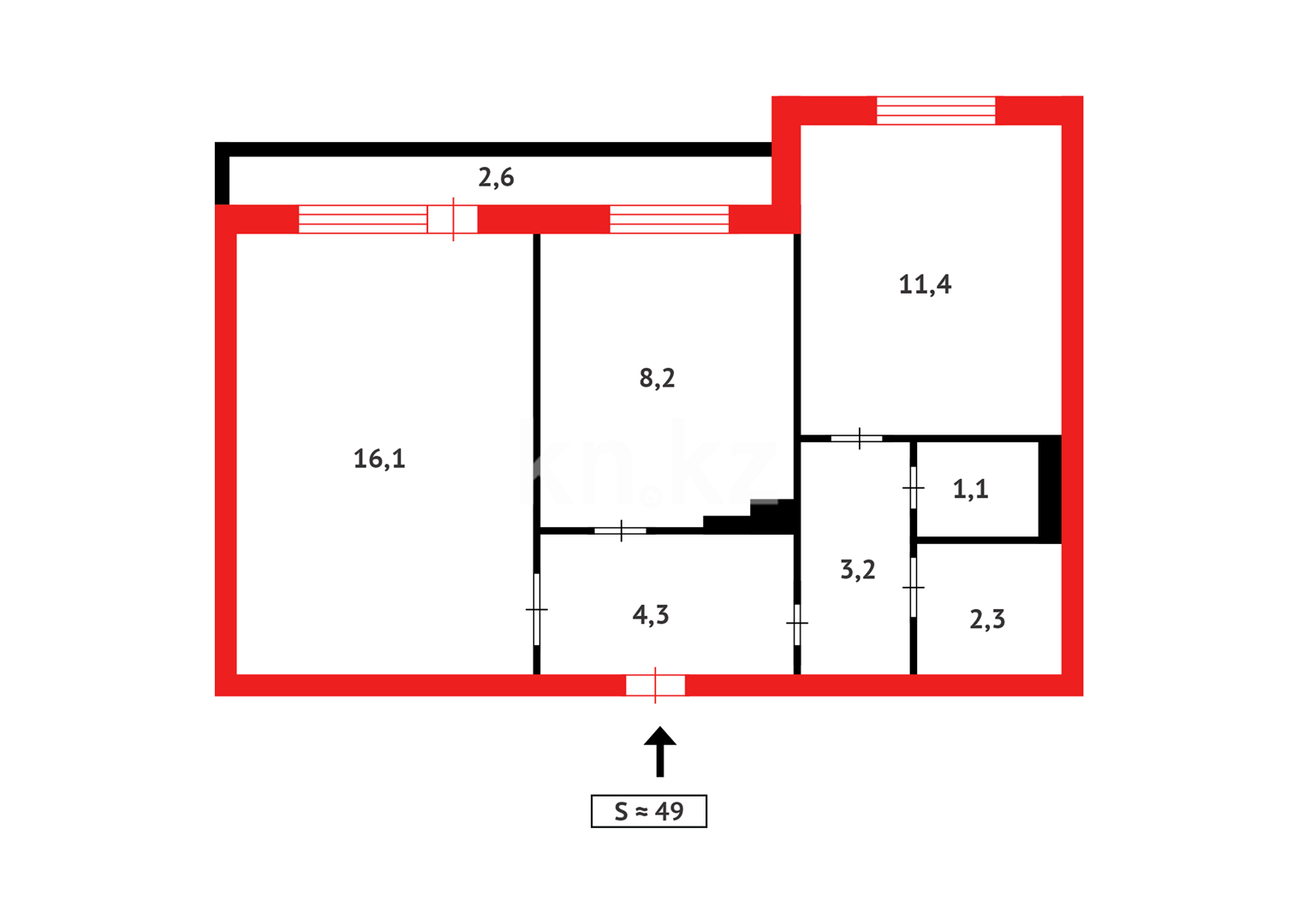 Продажа 2-комнатной квартиры, 49 м², ул. Белинского в Караганде - фото 14