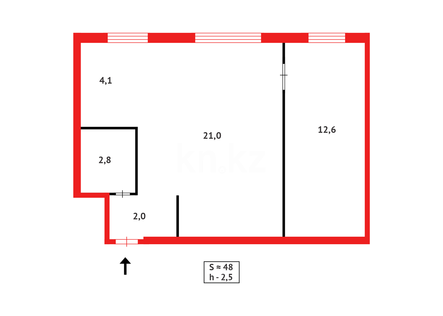 Продажа 2-комнатной квартиры, 43 м², ул. Чернышевского в Темиртау - фото 12