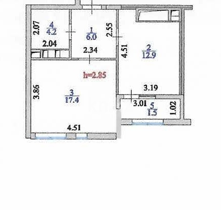 Продажа 1-комнатной квартиры, 42 м² в Астане