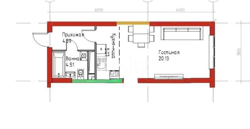 Продажа 1-комнатной квартиры, 34.1 м² в Алматы