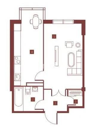 Продажа 1-комнатной квартиры, 42.1 м², ул. Талдыарал, дом  19 в Алматы