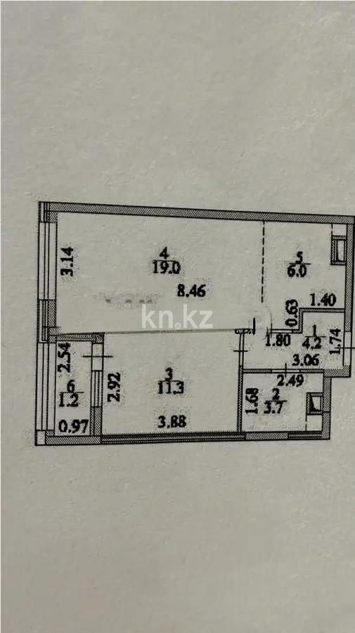 Продажа 2-комнатной квартиры, 45.4 м², пр. Туран, дом  55/5 в Астане