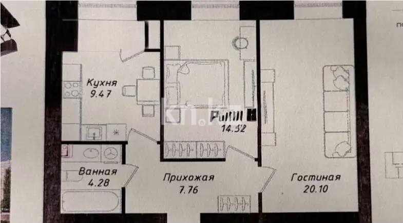 Продажа 2-комнатной квартиры, 58 м² в Астане