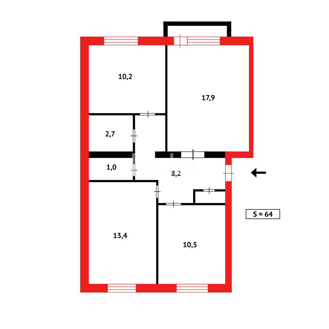 Продажа 3-комнатной квартиры, 64 м² в Темиртау - фото 5