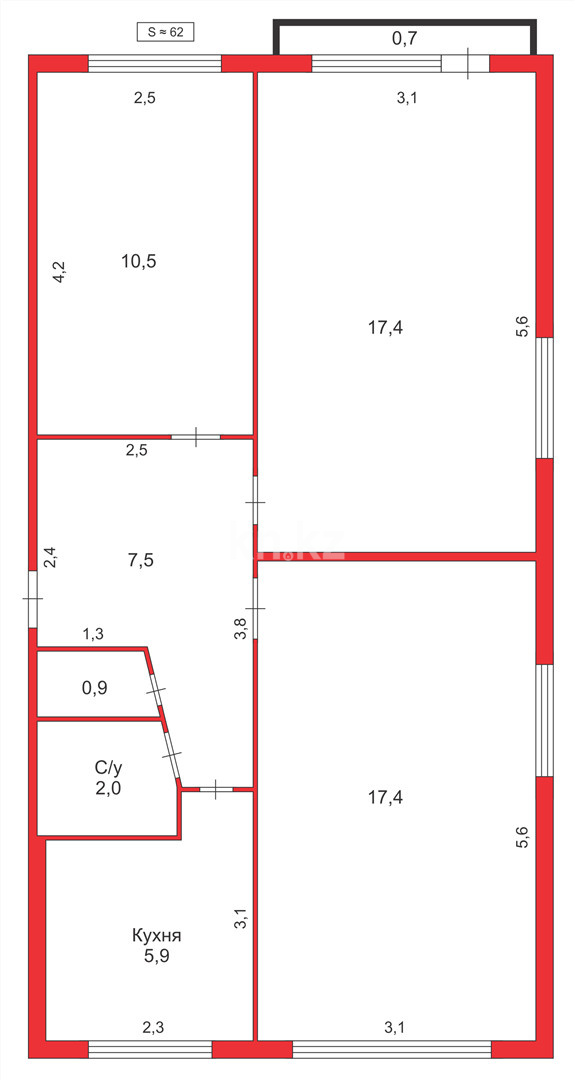 Продажа 3-комнатной квартиры, 63 м², ул. Орлова в Караганде - фото 9