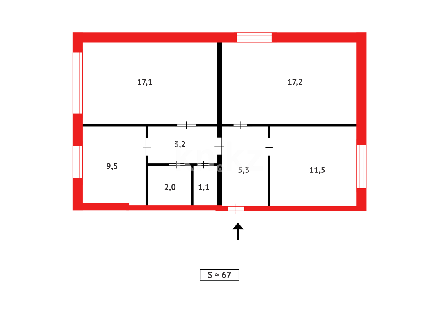 Продажа 3-комнатной квартиры, 66 м², ул. Металлистов в Караганде - фото 16