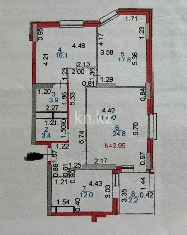 Продажа 3-комнатной квартиры, 100 м², пр. Кабанбай батыра, дом  9/5 в Астане