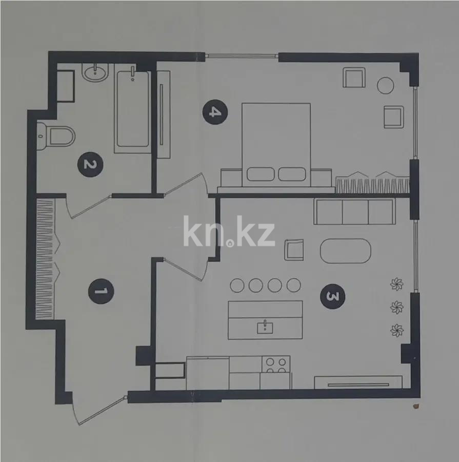 Продажа 2-комнатной квартиры, 49.3 м² в Алматы - фото 4