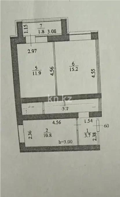 Продажа 2-комнатной квартиры, 51.7 м², ул. Е-181, дом  1/1 в Астане