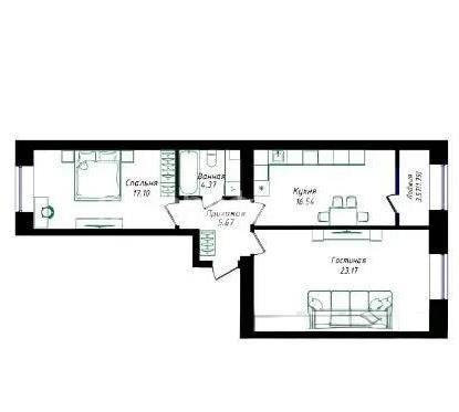 Продажа 2-комнатной квартиры, 68 м², ул. Молдагалиева, дом  6г в Астане