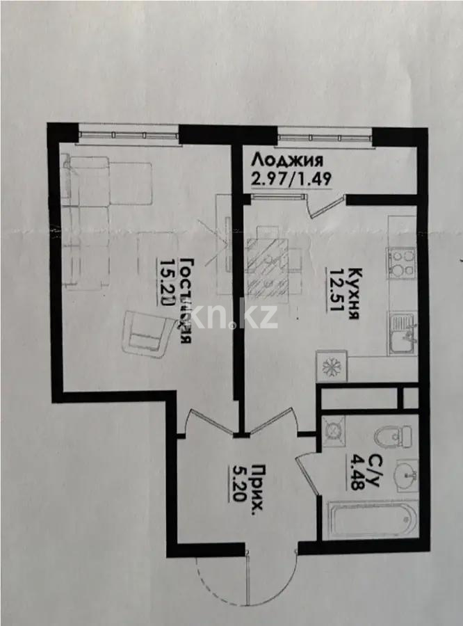 Продажа 1-комнатной квартиры, 40 м² в Алматы
