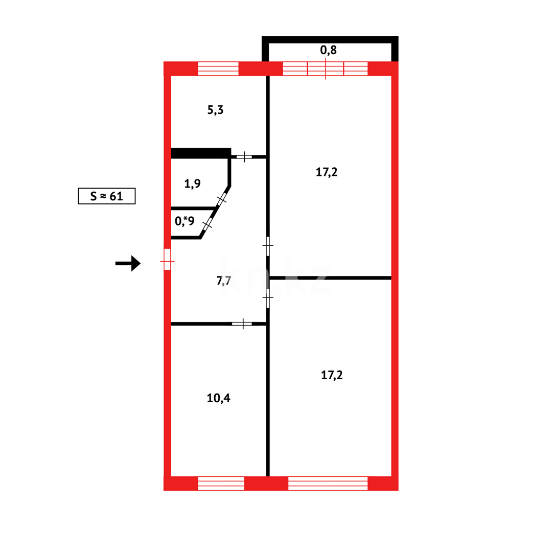 Продажа 3-комнатной квартиры, 62 м² в Темиртау - фото 11