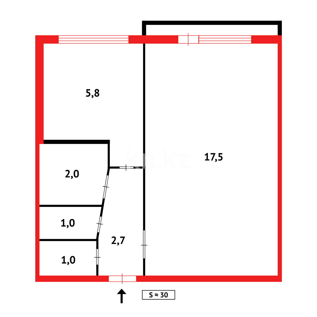 Продажа 1-комнатной квартиры, 30 м² в Караганде - фото 5