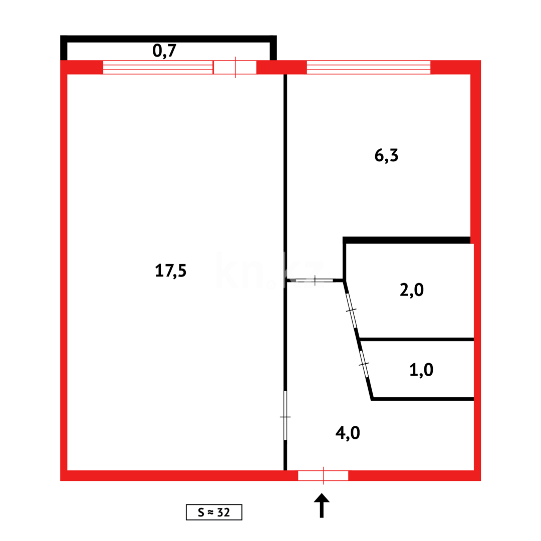 Продажа 1-комнатной квартиры, 31 м², мкр-н 16 в Караганде - фото 11