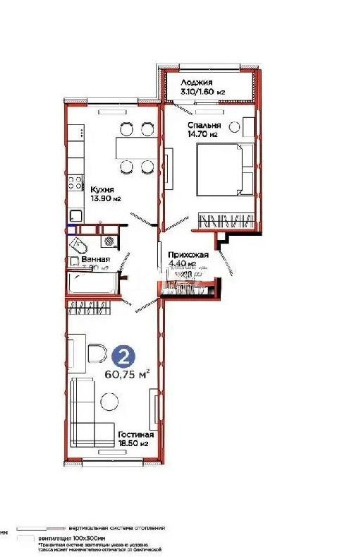 Продажа 2-комнатной квартиры, 60 м² в Астане - фото 3