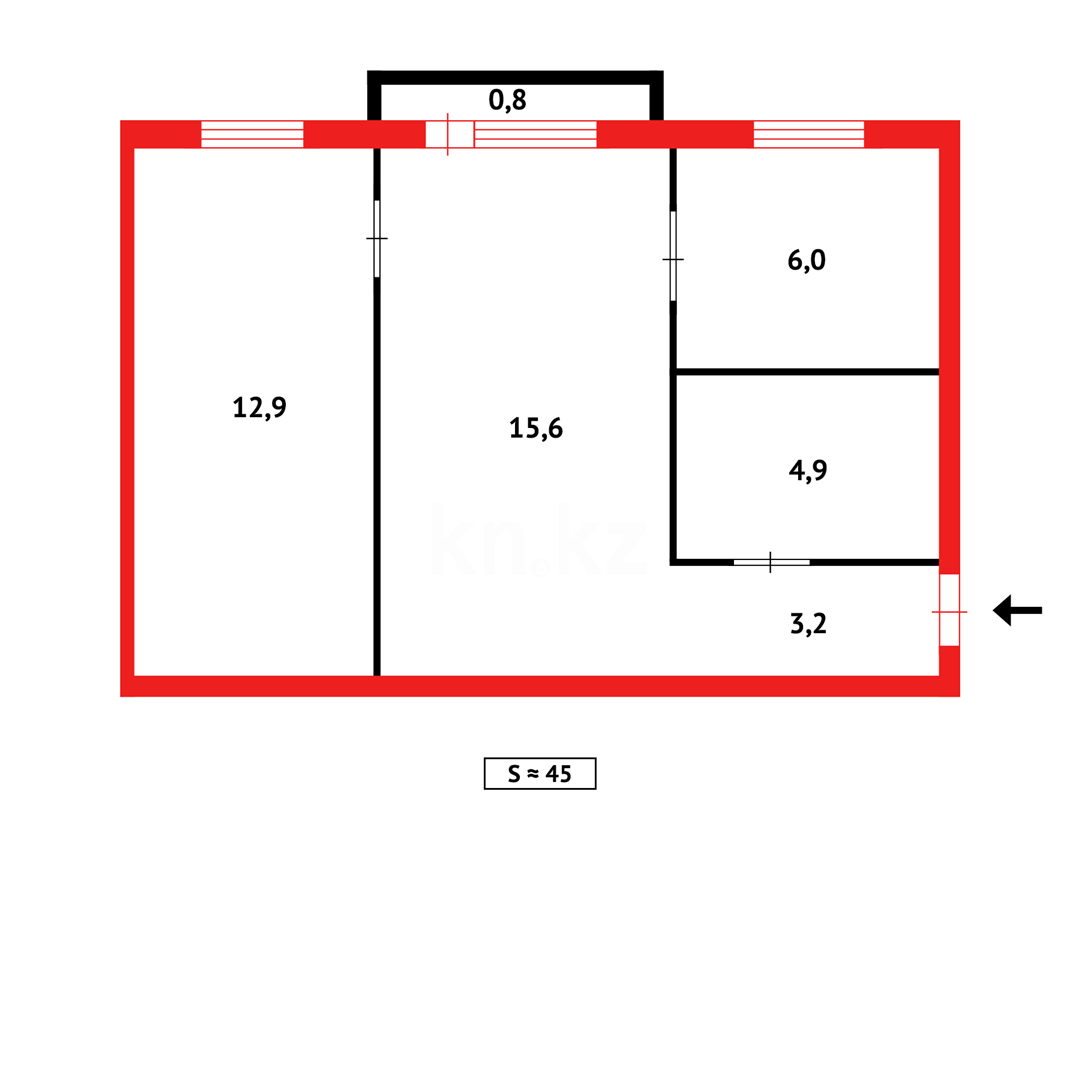 Продажа 2-комнатной квартиры, 43 м² в Темиртау - фото 11