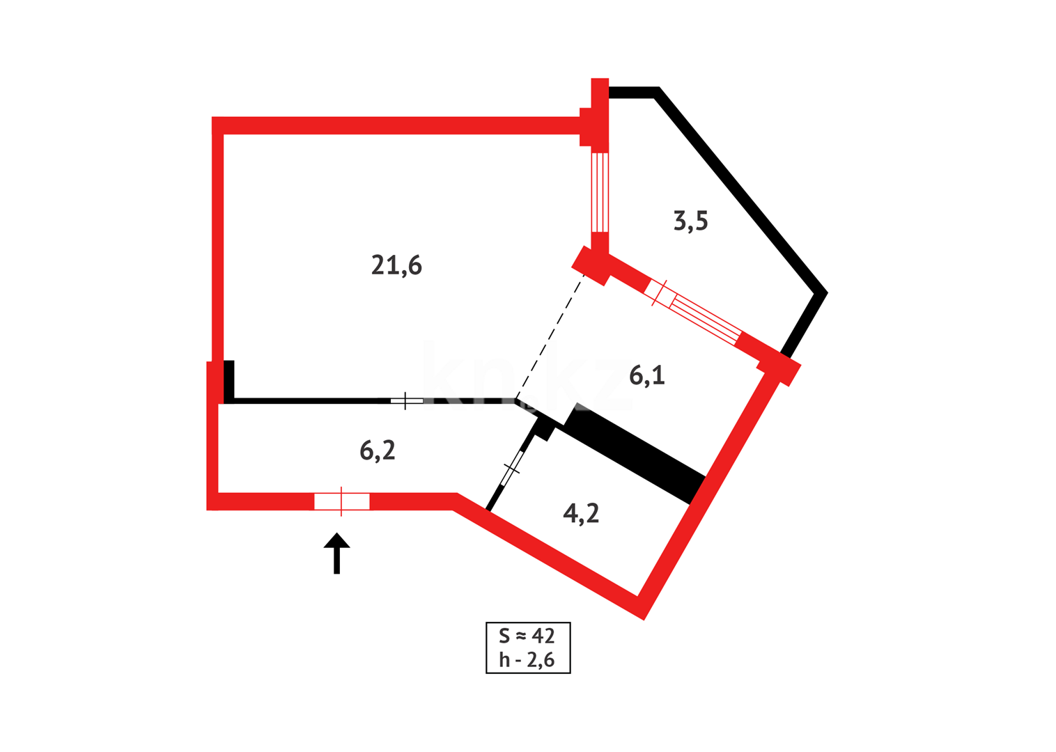 Продажа 1-комнатной квартиры, 41 м² в Караганде - фото 10