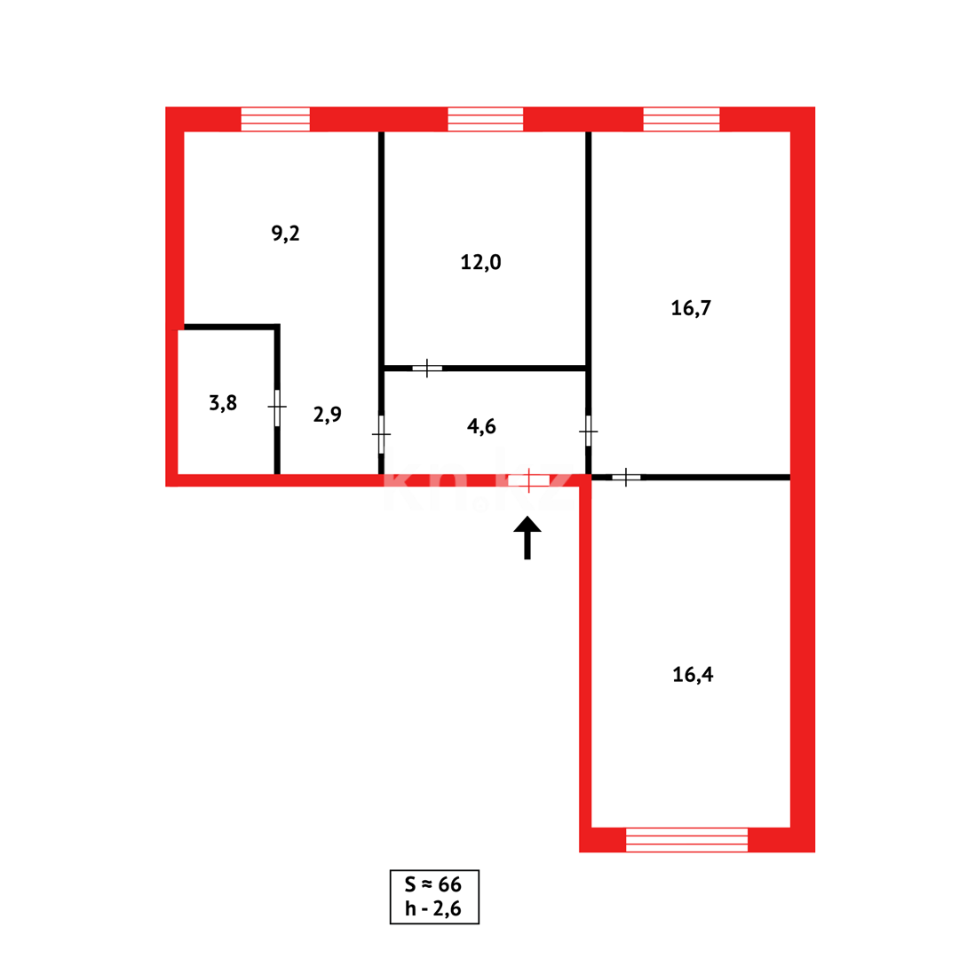 Продажа 3-комнатной квартиры, 66 м² в Темиртау - фото 13