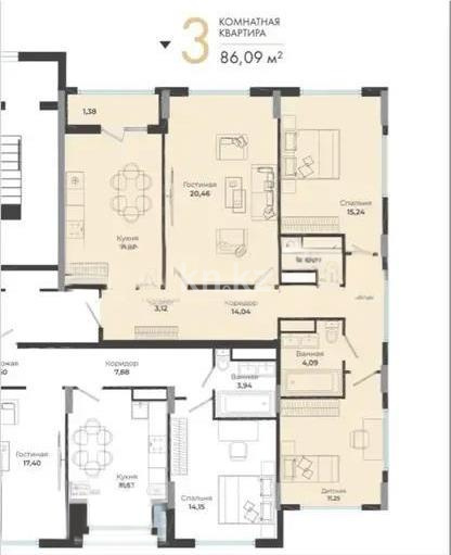 Продажа 3-комнатной квартиры, 90 м², ул. Сыганак, дом  28 в Астане - фото 6