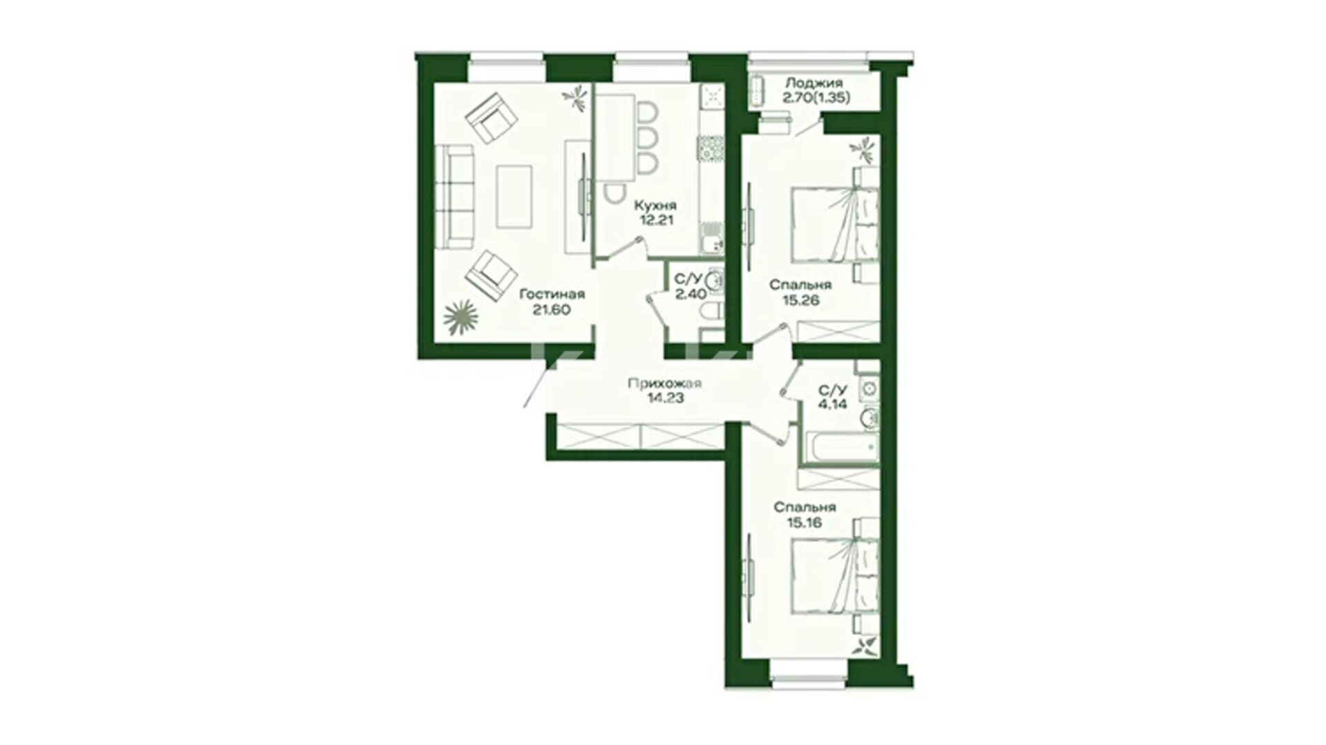 ЖК Sardar Compass, 3-комнатная, цена 49 219 500 ₸, 570 000 ₸&nbsp;/&nbsp;м²
