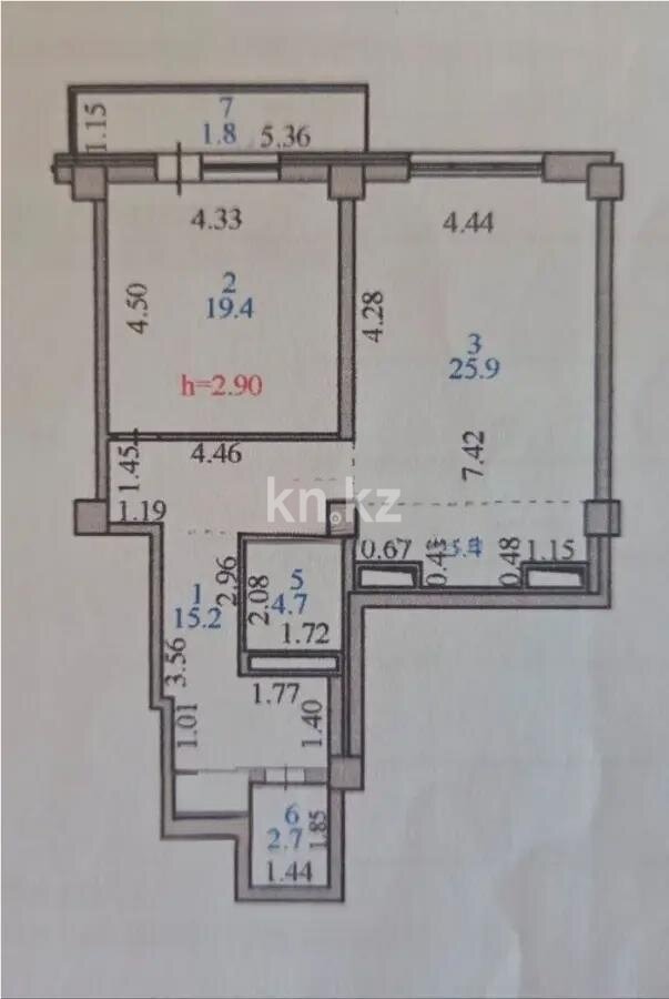 Продажа 2-комнатной квартиры, 75.1 м² в Астане - фото 6