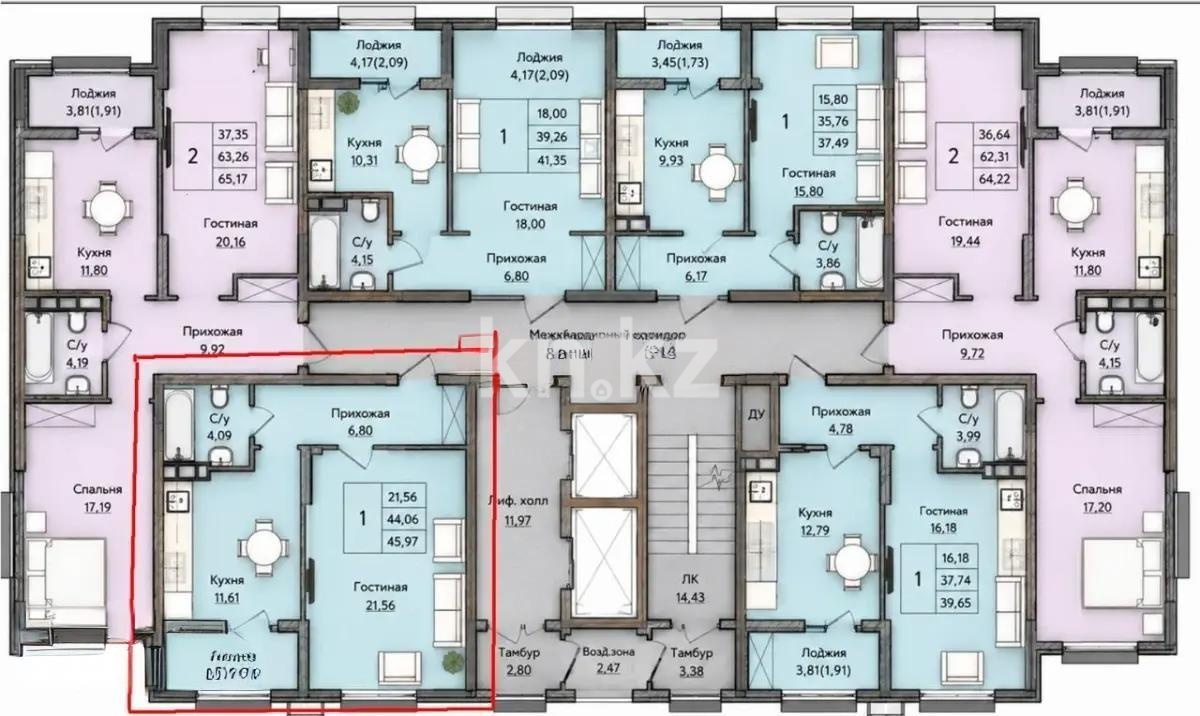 Продажа 1-комнатной квартиры, 36.3 м² в Астане - фото 2