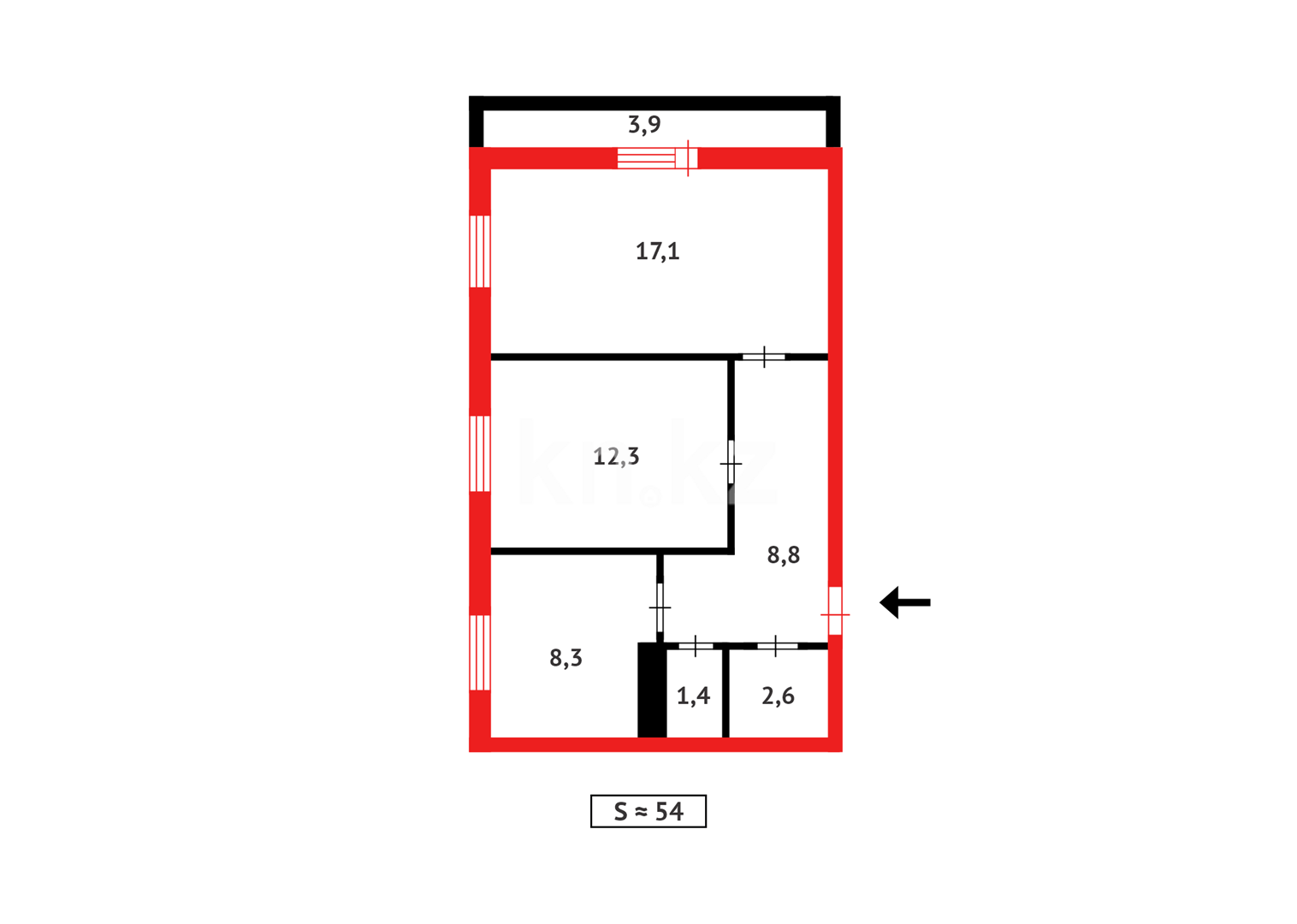 Продажа 2-комнатной квартиры, 55 м² в Темиртау - фото 14