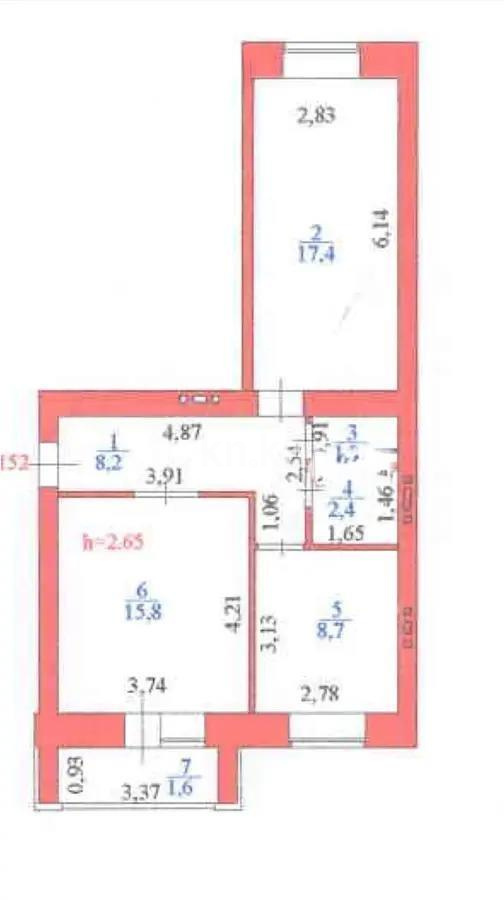 Продажа 2-комнатной квартиры, 55 м² в Астане