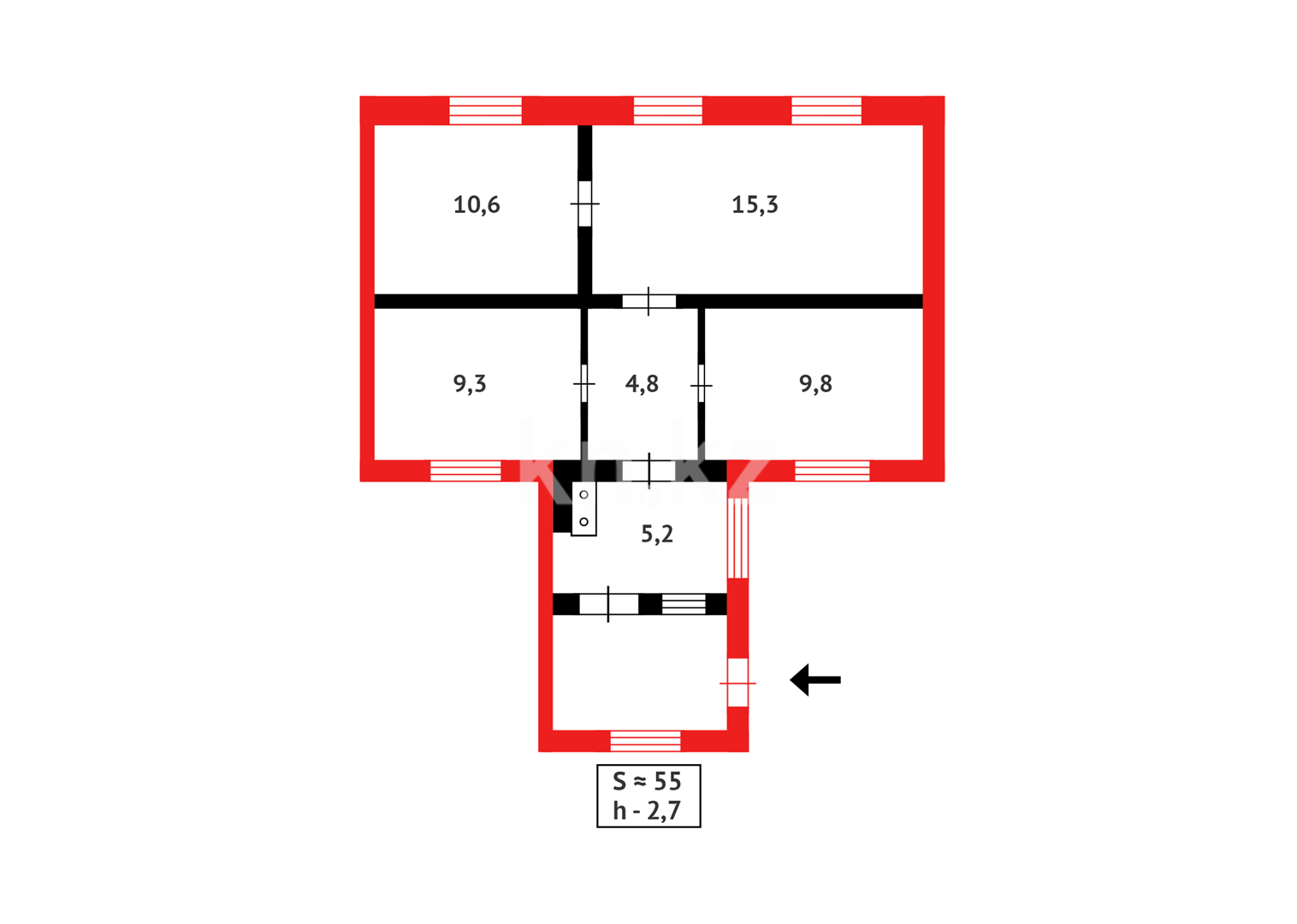 Продажа 3-комнатного дома, 55 м², Морозова, дом  61 в Сарани - фото 3