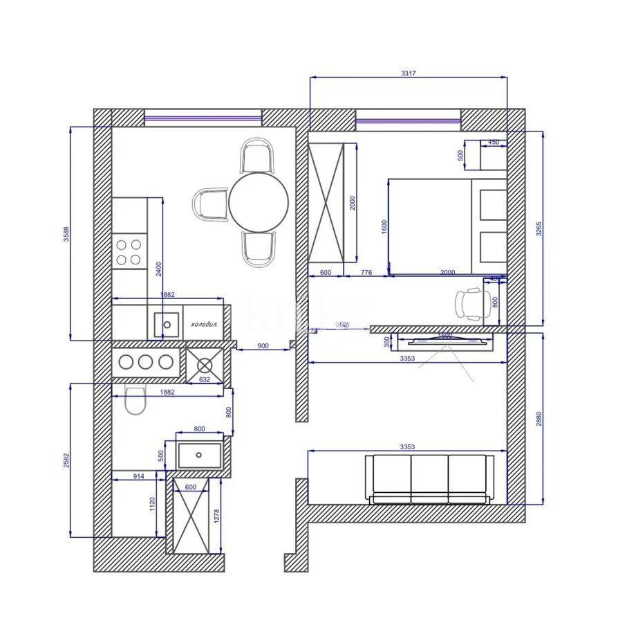 Продажа 2-комнатной квартиры, 43.2 м², ул. 24-я, дом  1/1б стр в Алматы
