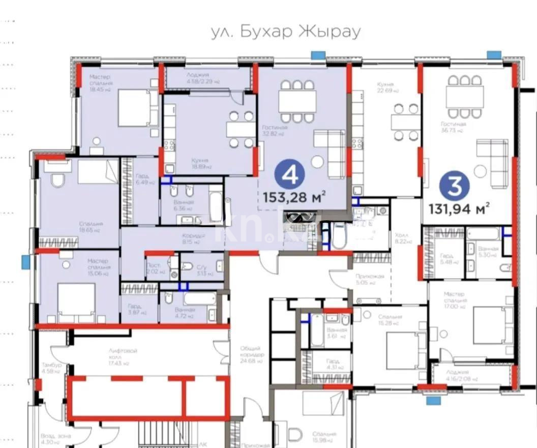 Продажа 4-комнатной квартиры, 132 м² в Астане