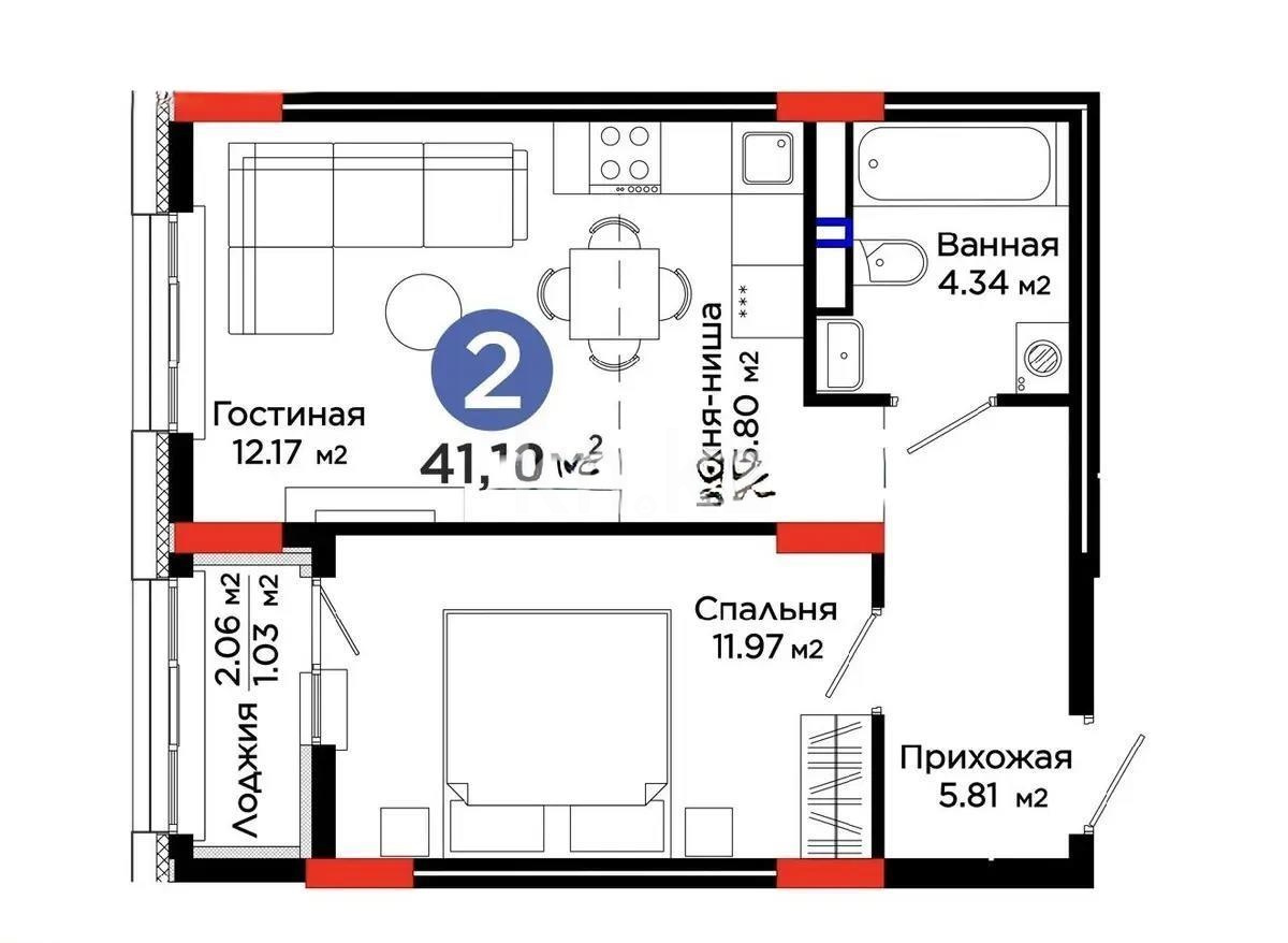 Продажа 2-комнатной квартиры, 40 м² в Астане - фото 4