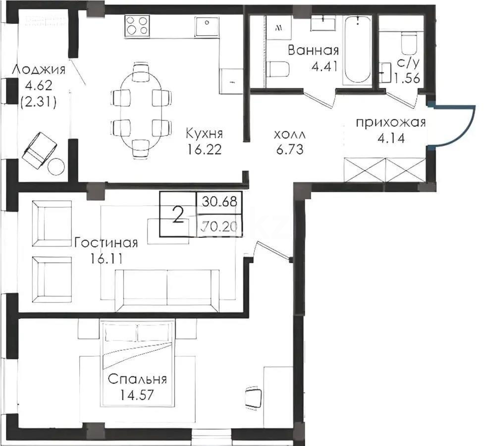 Продажа 3-комнатной квартиры, 75 м² в Астане - фото 9